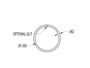 A sketch of a plastic tube from Seagate Plastics. 