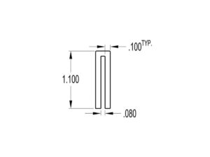 A sketch of a 2mm U-Channel from Seagate Plastics.