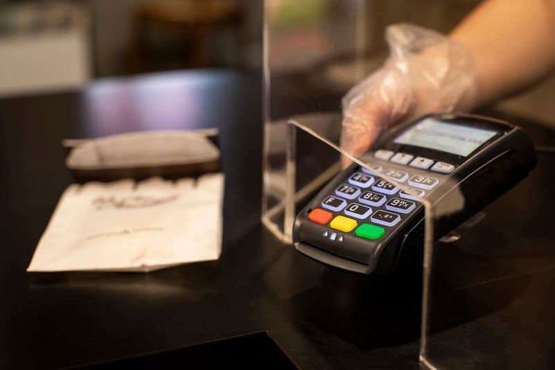 iStock-1257830999_Sneeze Guard_1 A credit card scanner